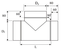 Вентиляция круглая тройник ВКТ