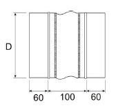 Вентиляция круглая вставка гибкая ВКВГ